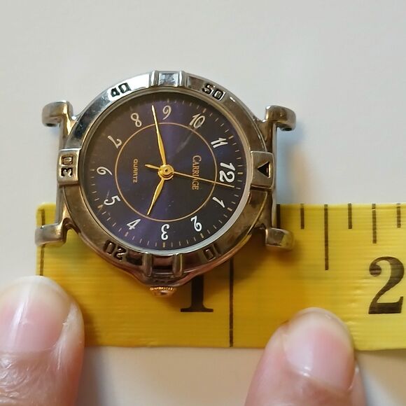 Vtg Carriage By Timex Women's Silver Blue Dial Quartz Watch Case - Corrosion - Picture 8 of 13